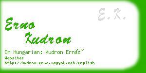 erno kudron business card